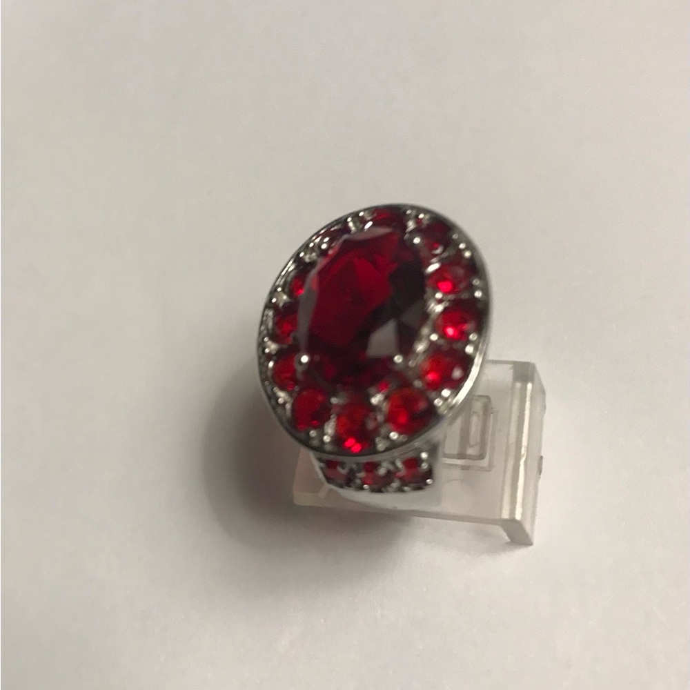 Garnet Stamped 925 Sterling Silver Ring